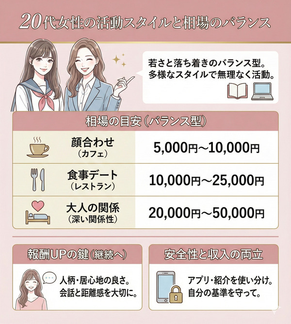 20代女性の活動スタイルと相場のバランス