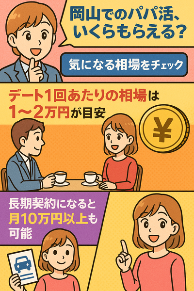 岡山でのパパ活、いくらもらえる?気になる相場をチェック